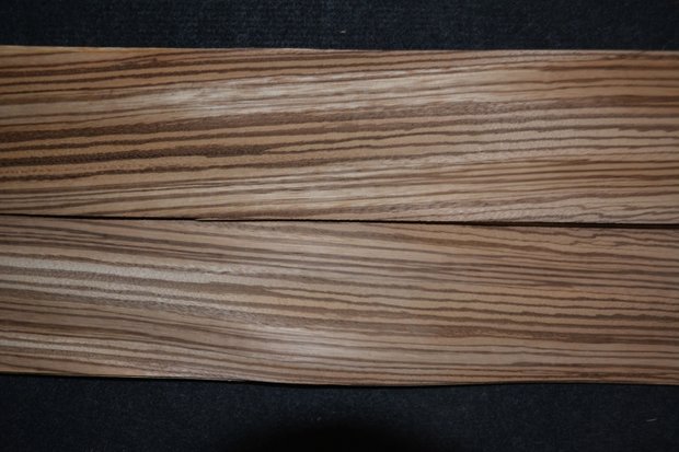 Zebrano Veneer 225 x 9-13 cm | 0.6 mm | 0,25m²