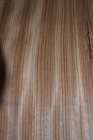 Zebrano Veneer 100 x 34-35 cm | 0.6 mm | 0,345m²