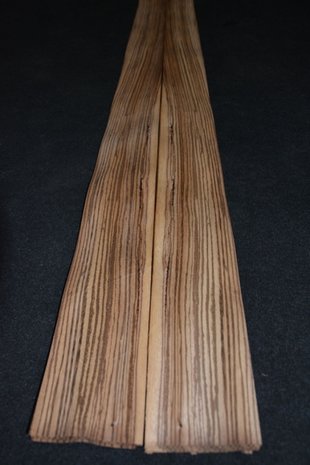 Zebrano Veneer 195 x 11x11,5 cm | 0.6 mm | 0,22m²