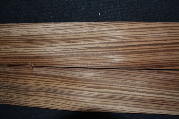 Zebrano Veneer 195 x 11x11,5 cm | 0.6 mm | 0,22m²