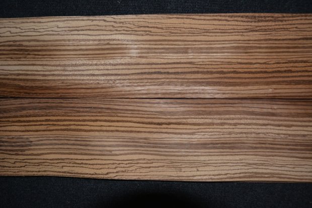 Zebrano Veneer 195 x 11x11,5 cm | 0.6 mm | 0,22m²