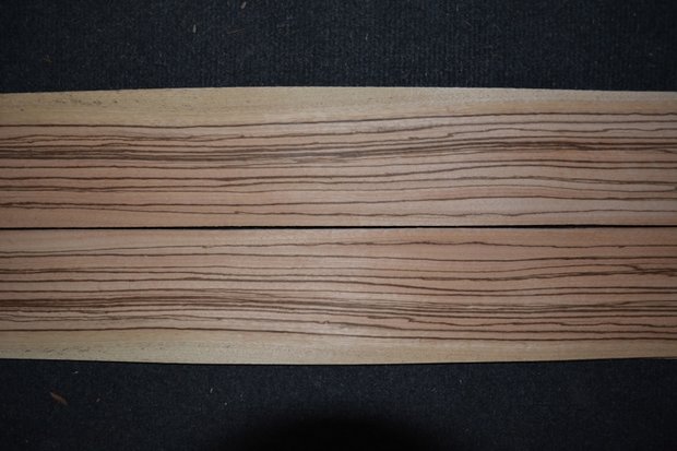 Zebrano Veneer 280 x 9-12 cm | 0.6 mm | 0,294m²
